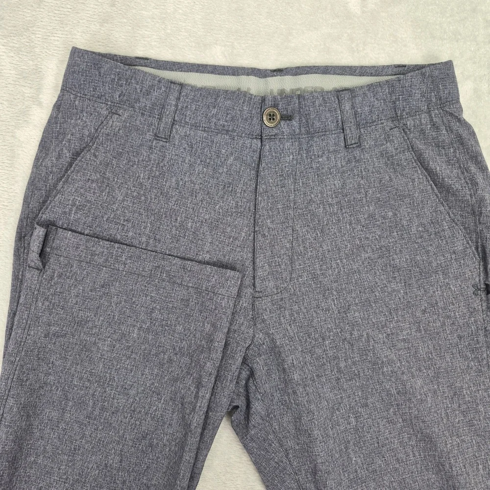 30x30 Under Armour Golf Pants Mens Heathered Gray Blue Straight Leg Casual Dress